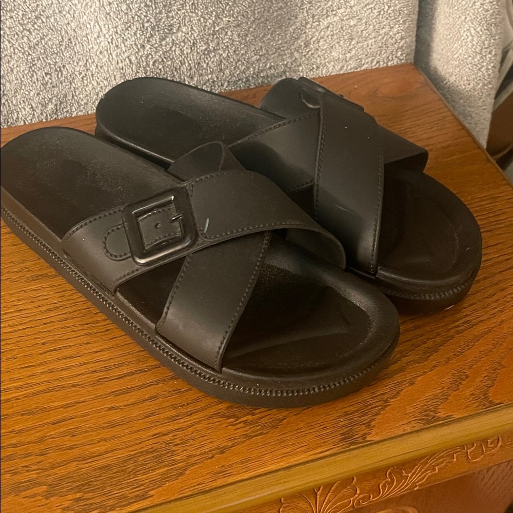 Target Women’s Black Cross-Strap Sandals